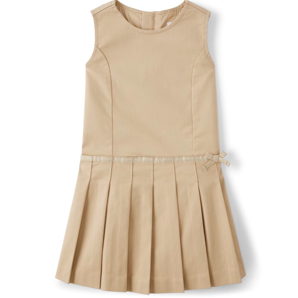 Gymboree Girls Khaki Pleated Jumper Dress, size 7